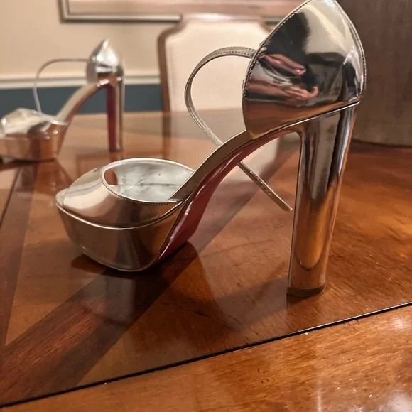 Christian Louboutin Silver and Red Heels - Picture 15 of 15